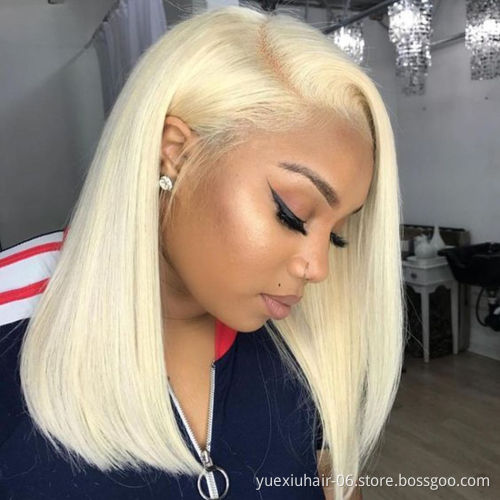 Most Popular Cheap Price Brazilian Human Hair Platinum Blonde Wig Blonde Lace Front Bob Wig Human Hair